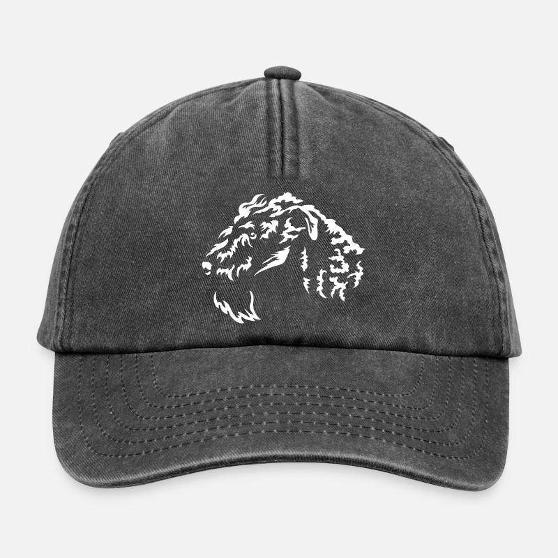 Kerry Blue Terrier Kopf "Black Edition" - Relaxed Vintage Cap - Vintage Schwarz