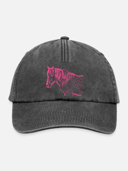 Pferd rosa pink - Relaxed Vintage Cap - Vintage Schwarz