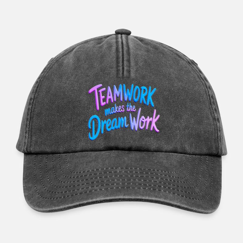 Teamwork makes the dream work - Relaxed Vintage Cap - Vintage Schwarz