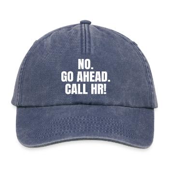 PAS DE FEU VERT APPELEZ LES RH - Casquette vintage décontractée - vintage bleu jeans - Devant