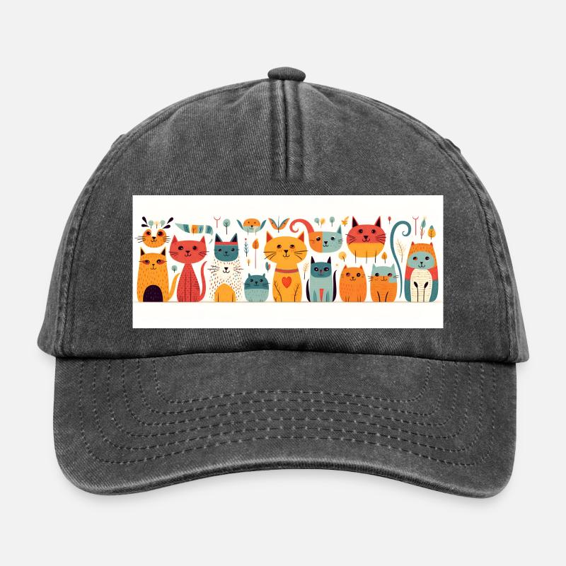Original Katzen - Relaxed Vintage Cap - Vintage Schwarz