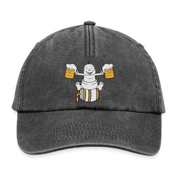 ivre, octoberfest, boire, alcool, verre, cruche, s - Casquette vintage décontractée - noir vintage - Devant