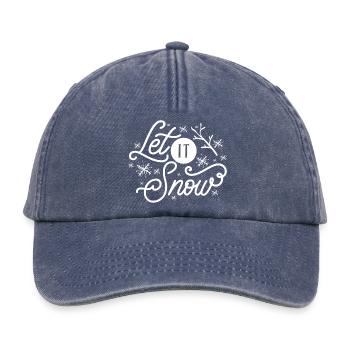 Qu’il neige - Casquette vintage décontractée - vintage bleu jeans - Devant