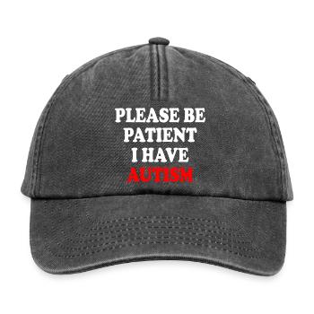 please be patient i have autism - Relaxed Vintage Cap - Vintage Schwarz - Vorne