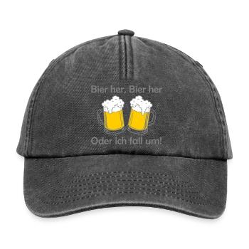 Bees here, Bees here - oder ich fall um! - Relaxed Vintage Cap - vintage black - Front