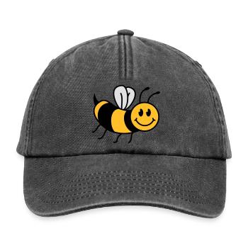 Niedliche Süße Kleine Biene - Relaxed Vintage Cap - Vintage Schwarz - Vorne
