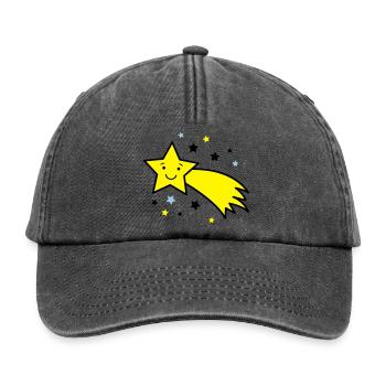 sternschnuppe_03 - Relaxed Vintage Cap - Vintage Schwarz - Vorne