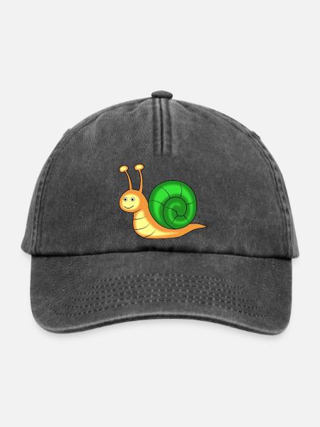 schnecke tier lustig - Relaxed Vintage Cap - Vintage Schwarz