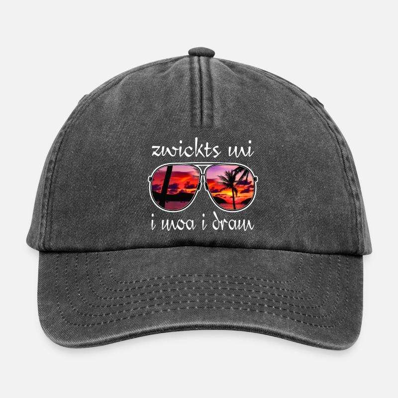 zwickts mi i moa i dram, holiday feeling, dialect - Relaxed Vintage Cap - vintage black