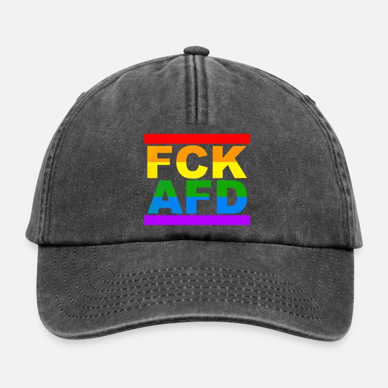 FCK AFD - Relaxed Vintage Cap - Vintage Schwarz