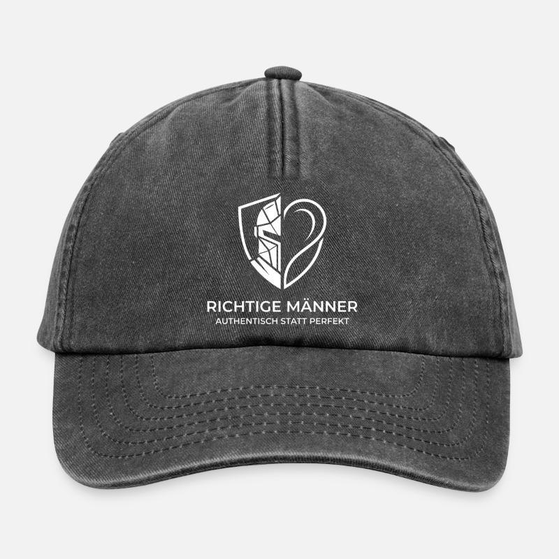 Authentische Männer Shield - Relaxed Vintage Cap - Vintage Schwarz