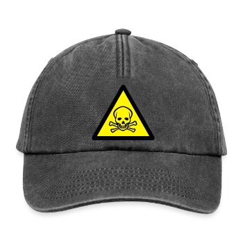 sign_2c_warning_skull - Relaxed Vintage Cap - vintage black - Front