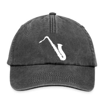 Saxophon - Relaxed Vintage Cap - Vintage Schwarz - Vorne