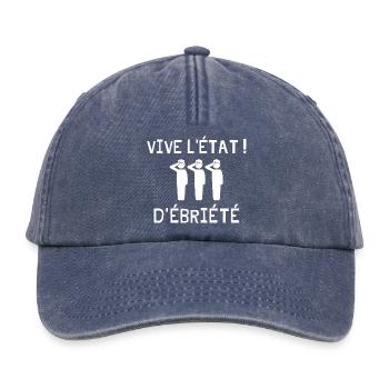 vive l'état d'ébriété, police, militaire - Casquette vintage décontractée - vintage bleu jeans - Devant