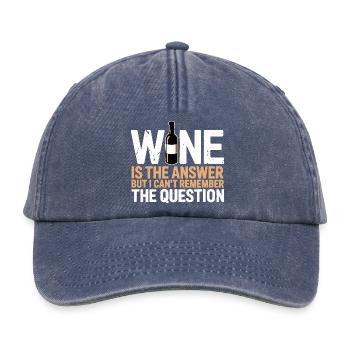 Le vin est la réponse, j’ai juste oublié la question - Casquette vintage décontractée - vintage bleu jeans - Devant