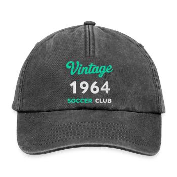 Vintage 1964 – Soccer Club Retro Birth Year - Relaxed Vintage Cap - vintage black - Front