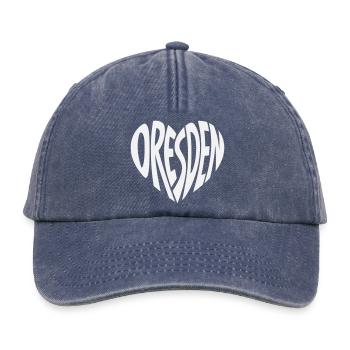 Dresden Herz Schriftzug - Relaxed Vintage Cap - Vintage Denim - Vorne