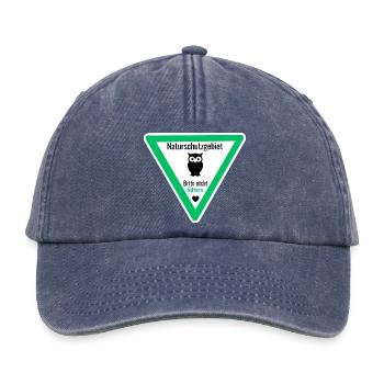 Naturschutzgebiet Nachteule Bitte nicht füttern - Relaxed Vintage Cap - Vintage Denim - Vorne