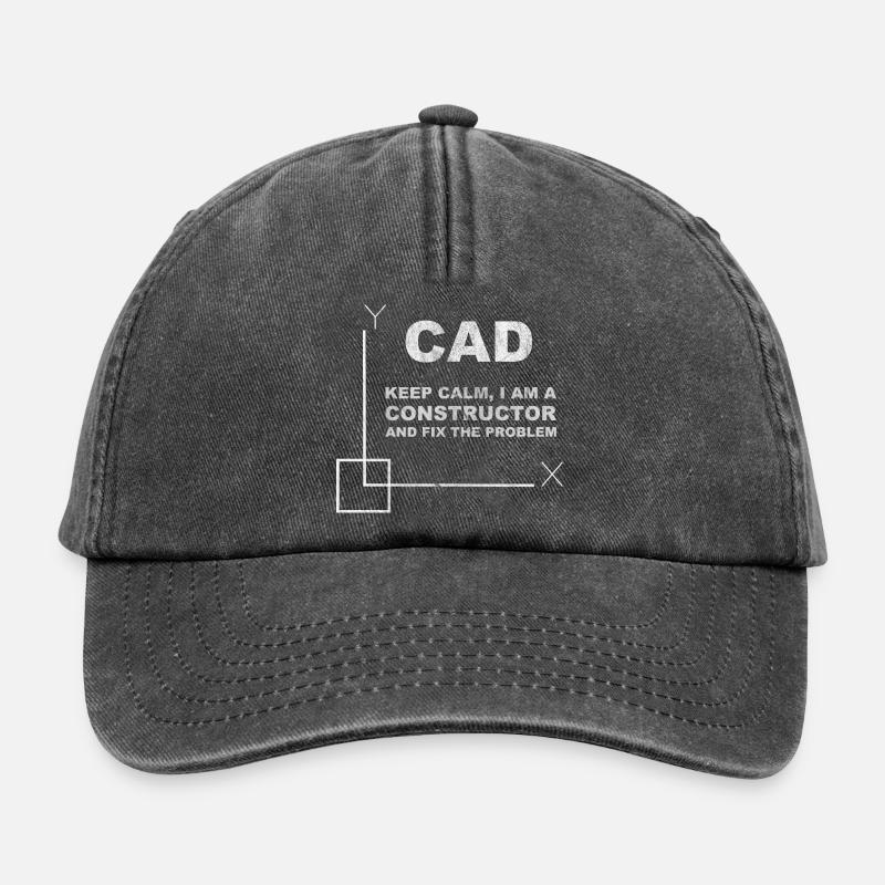 CAD Keep Calm Constructor Engineering - Relaxed Vintage Cap - Vintage Schwarz