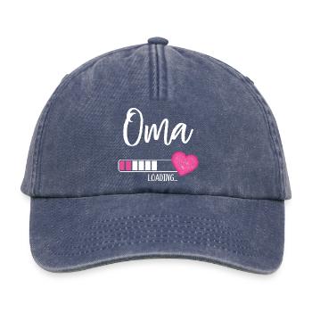 Oma Loading Herz Enkelin Mädchen Werdende Oma - Relaxed Vintage Cap - Vintage Denim - Vorne