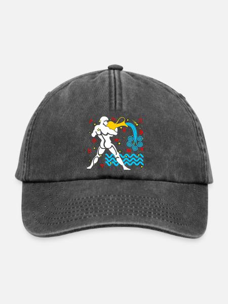 Aquarius-Farbe - Relaxed Vintage Cap - Vintage Schwarz
