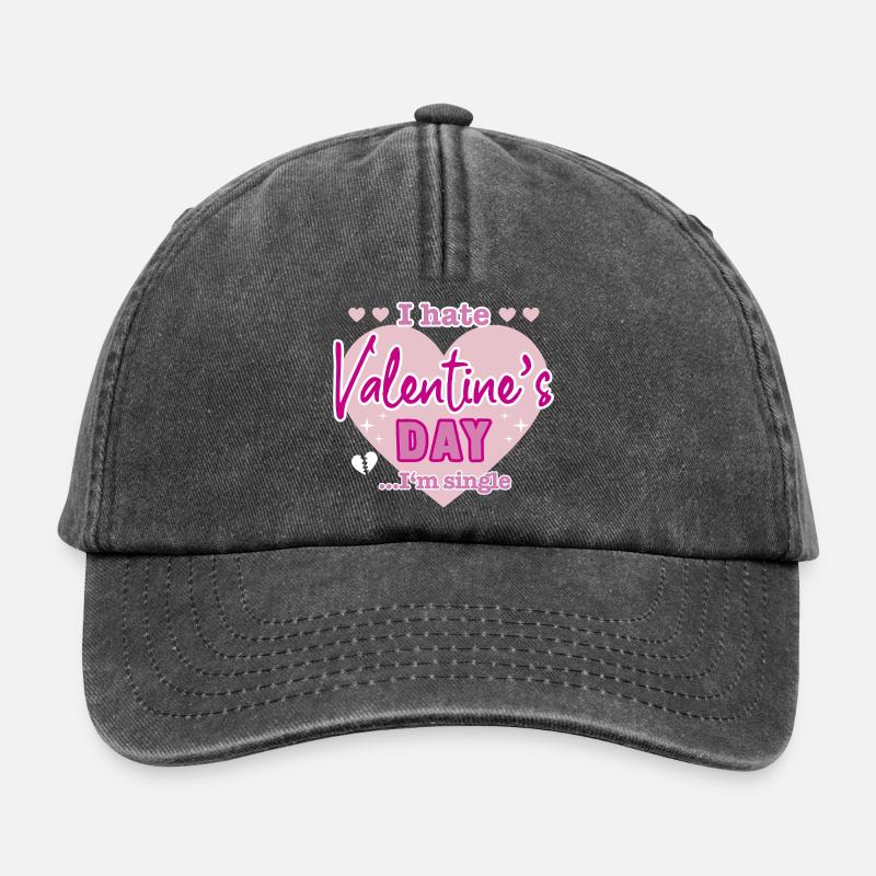 I hate valentine`s day - Relaxed Vintage Cap - Vintage Schwarz
