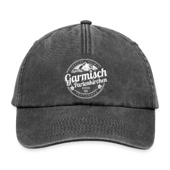Garmisch Partenkirchen in Bayern Deutschland - Relaxed Vintage Cap - Vintage Schwarz - Vorne