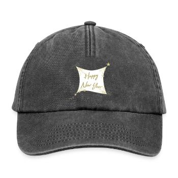 HAPPY NEW YEAR - Relaxed Vintage Cap - Vintage Schwarz - Vorne