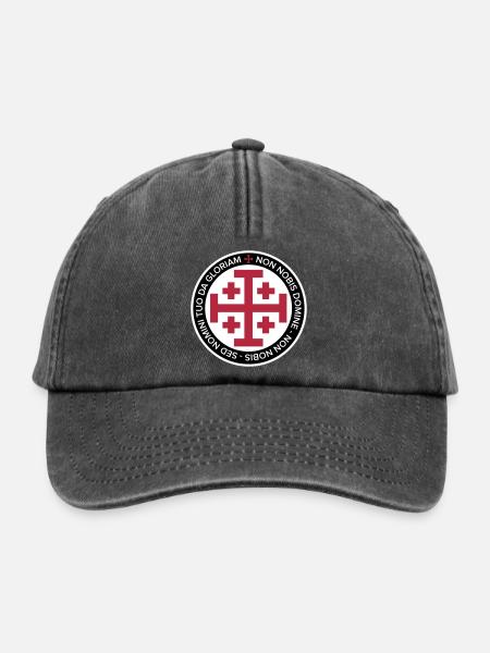 Jerusalem Crusader Cross - Relaxed Vintage Cap - Vintage Schwarz