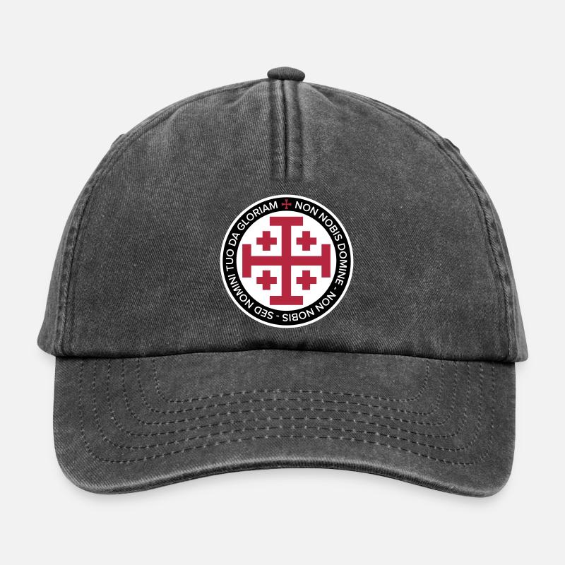 Jerusalem Crusader Cross - Relaxed Vintage Cap - vintage black
