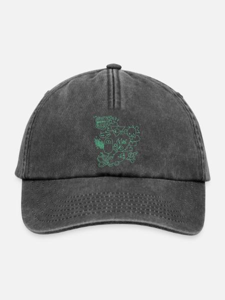 Grumpy Kaninchen - Relaxed Vintage Cap - Vintage Schwarz