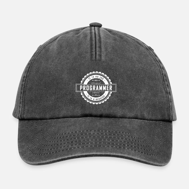 PROGRAMMER - Relaxed Vintage Cap - Vintage Schwarz