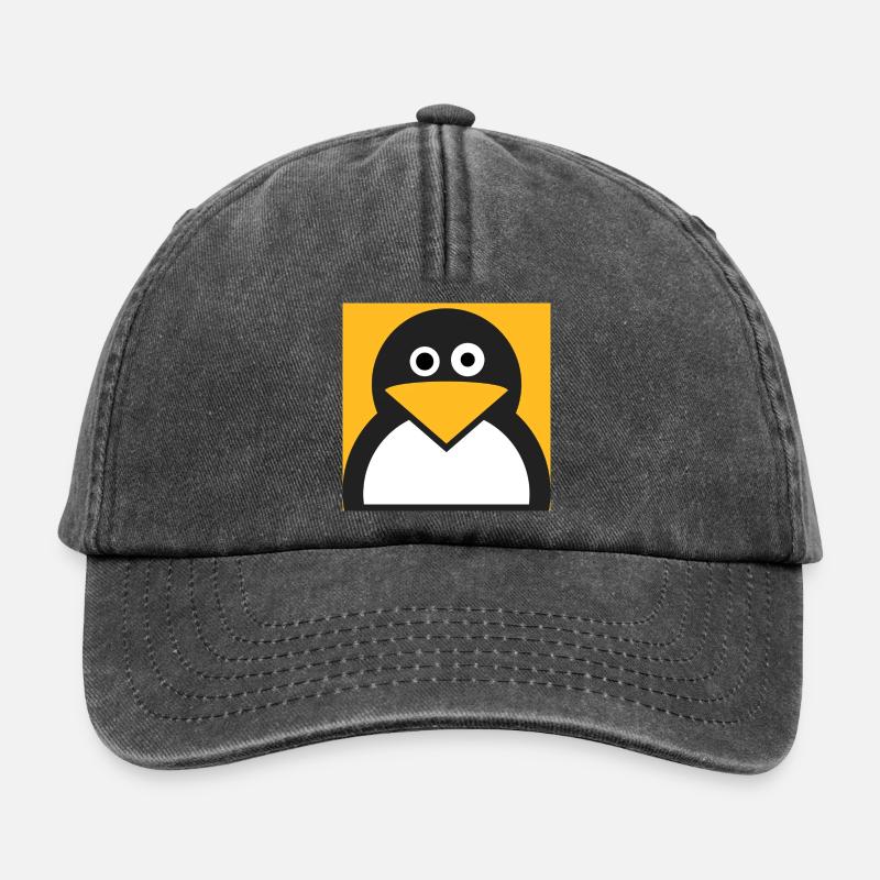 Linux Pingouin - Casquette vintage décontractée - noir vintage