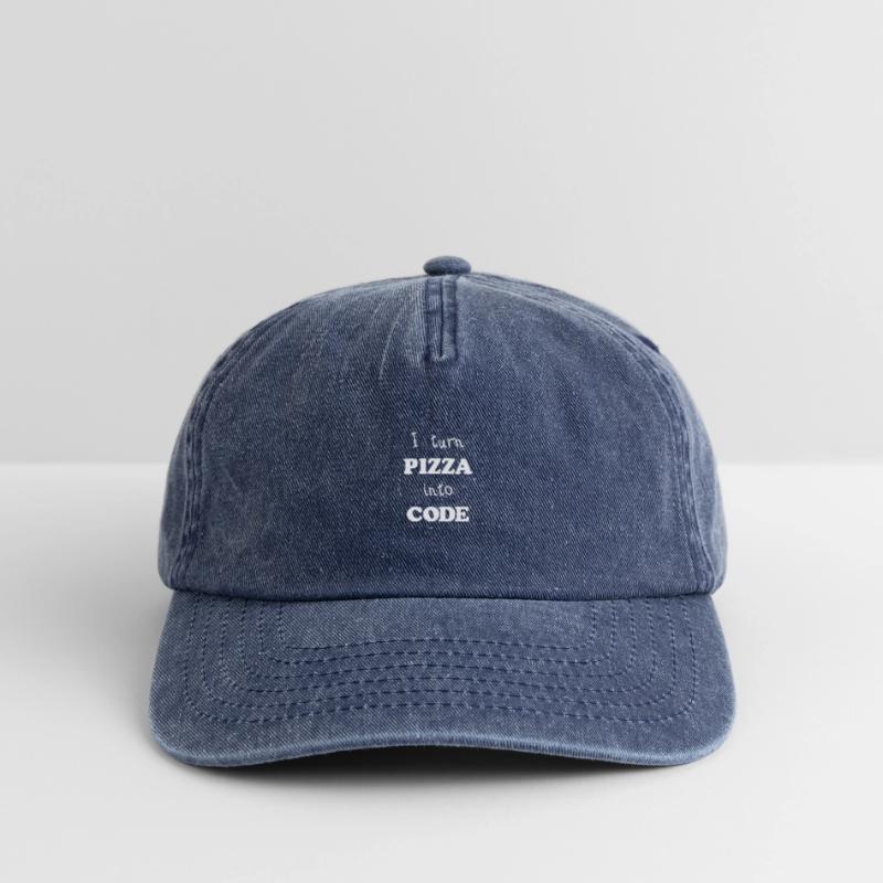 Je tourne Pizza dans le code de script programmeur Conception Casquette vintage décontractée