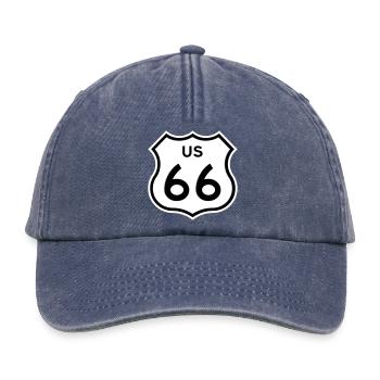 Route 66 - Relaxed Vintage Cap - vintage denim - Front