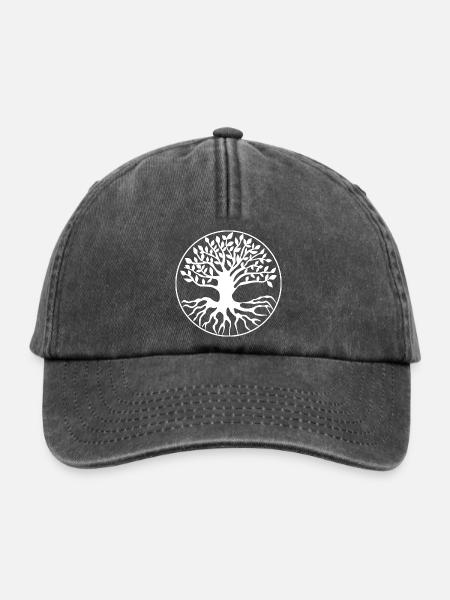 Baum Lebensbaum - Relaxed Vintage Cap - Vintage Schwarz