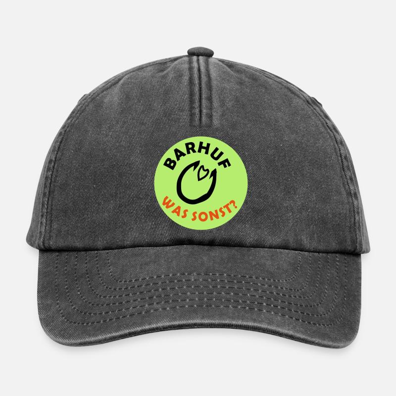 Barhuf Statement Hufe Pferd - Relaxed Vintage Cap - Vintage Schwarz