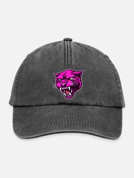 Panther Kopf Pink - Relaxed Vintage Cap - Vintage Schwarz