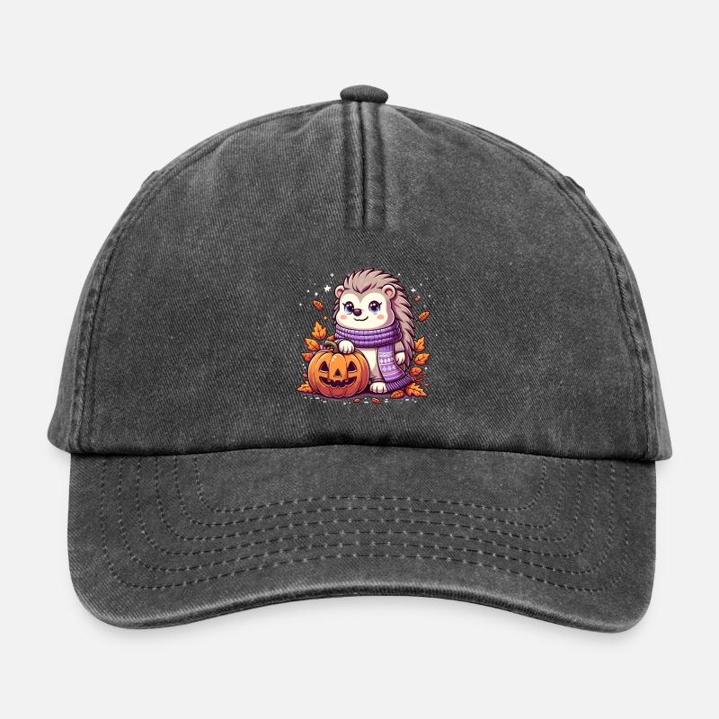 Halloween, hérisson - Casquette vintage décontractée - noir vintage