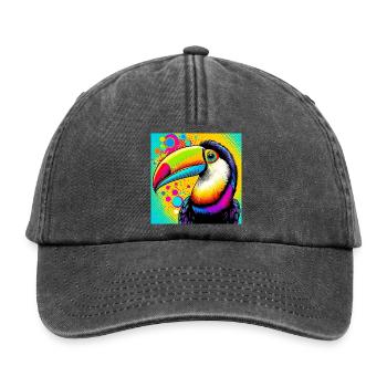 Toucan Pop Art - Casquette vintage décontractée - noir vintage - Devant