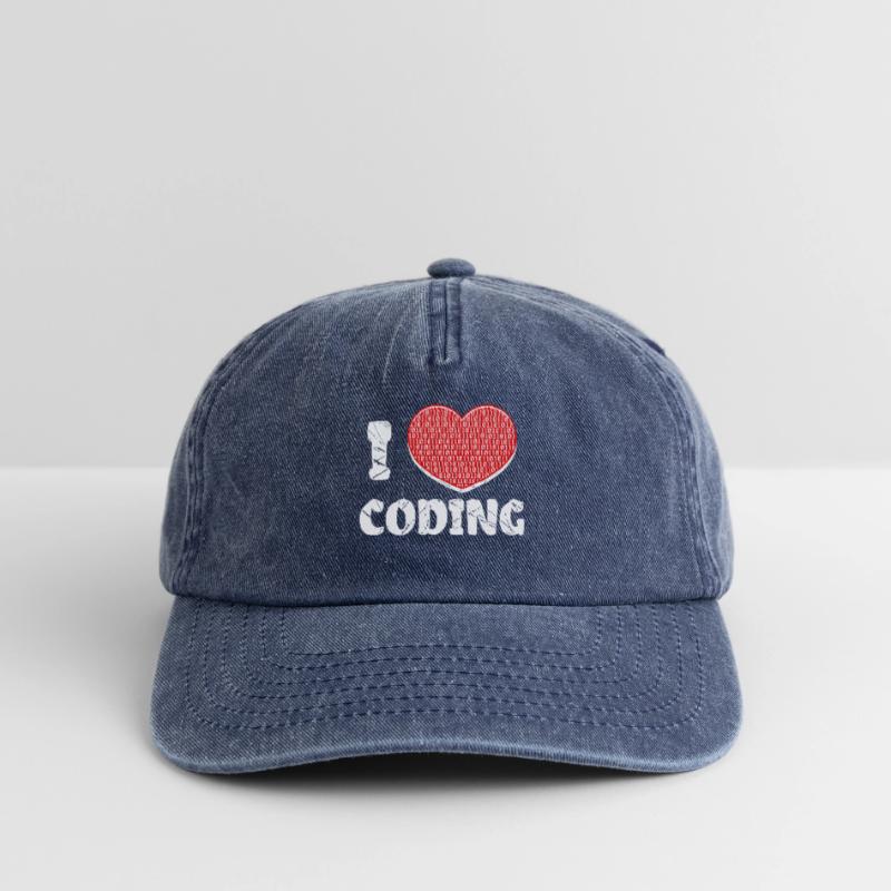 Developer Herz Coden Statement Programmierer Relaxed Vintage Cap