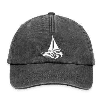 Segelyacht bei schwerem Wellengang - Relaxed Vintage Cap - Vintage Schwarz - Vorne