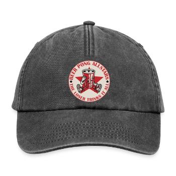 Beer Pong Allstars | Farben änderbar - Relaxed Vintage Cap - Vintage Schwarz - Vorne