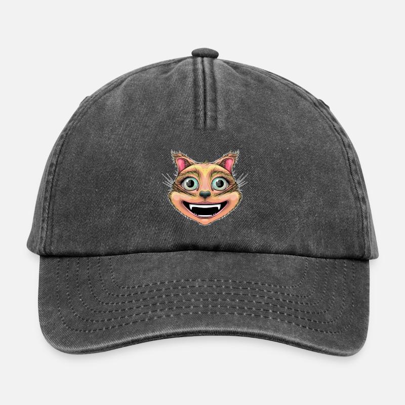 happy red cat - Relaxed Vintage Cap - vintage black