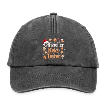 Design de Noël officiel du testeur de cookies - Casquette vintage décontractée - noir vintage - Devant