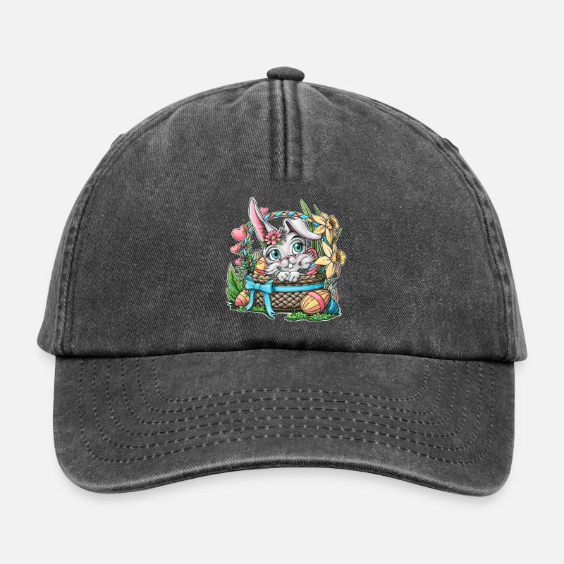 Easter bunny in a basket - Relaxed Vintage Cap - vintage black
