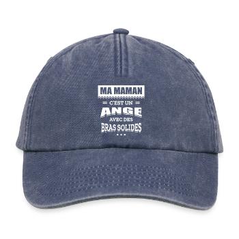 MA MAMAN C'EST UN ANGE AVEC DES BRAS SOLIDES - Casquette vintage décontractée - vintage bleu jeans - Devant