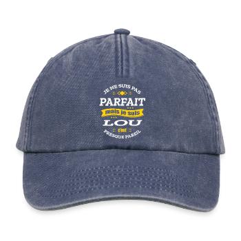 LOU PARFAIT - PRENOM LOU - Casquette vintage décontractée - vintage bleu jeans - Devant