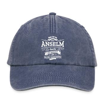 ANSELM, DER KATALYSATOR FÜR DEINEN ERFOLG - Relaxed Vintage Cap - Vintage Denim - Vorne