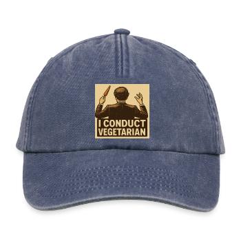 Dirigent I conduct vegetarian - Relaxed Vintage Cap - Vintage Denim - Vorne